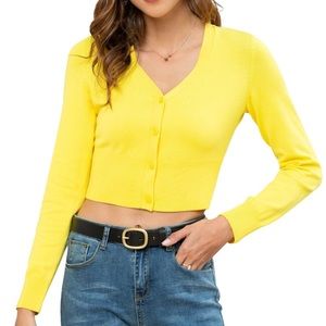 NWT- WOMEN’S BUTTON DOWN CROPPED CARDIGAN SWEATER by MessBebe